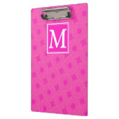Muster der rosafarbenen Monogramm-Kreise Klemmbrett (Links)