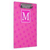 Muster der rosafarbenen Monogramm-Kreise Klemmbrett (Rechts)