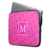 Muster der rosafarbenen Monogramm-Kreise Laptopschutzhülle (Vorderseite Links)