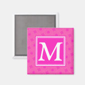 Muster der rosafarbenen Monogramm-Kreise Magnet (Vorderseite/Rückseite)