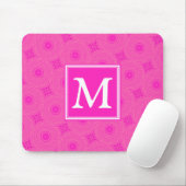 Muster der rosafarbenen Monogramm-Kreise Mousepad (Mit Mouse)