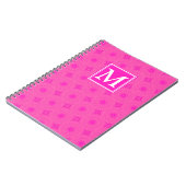 Muster der rosafarbenen Monogramm-Kreise Notizblock (Linke Seite)