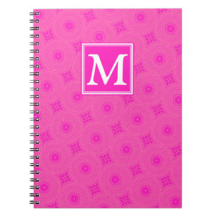 Muster der rosafarbenen Monogramm-Kreise Notizblock