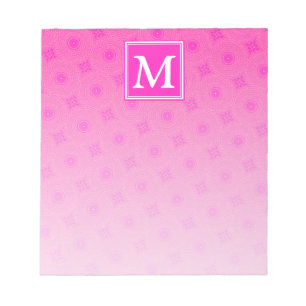 Muster der rosafarbenen Monogramm-Kreise Notizblock