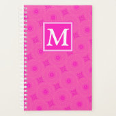 Muster der rosafarbenen Monogramm-Kreise Planer (Vorderseite)