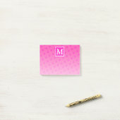 Muster der rosafarbenen Monogramm-Kreise Post-it Klebezettel (Auf Schreibtisch)