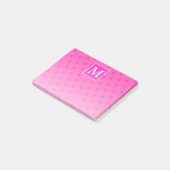 Muster der rosafarbenen Monogramm-Kreise Post-it Klebezettel (angewinkelt)