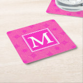 Muster der rosafarbenen Monogramm-Kreise Rechteckiger Pappuntersetzer (angewinkelt)