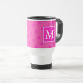 Muster der rosafarbenen Monogramm-Kreise Reisebecher (VorderseiteRechts)