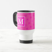 Muster der rosafarbenen Monogramm-Kreise Reisebecher (Vorderseite Links)