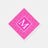 Muster der rosafarbenen Monogramm-Kreise Serviette (Ecke)