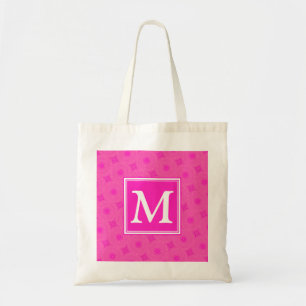 Muster der rosafarbenen Monogramm-Kreise Tragetasche