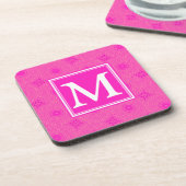 Muster der rosafarbenen Monogramm-Kreise Untersetzer (Linke Seite)