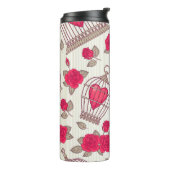 Muster der Rose für Vogelkäfige Thermosbecher (Nach links gedreht)