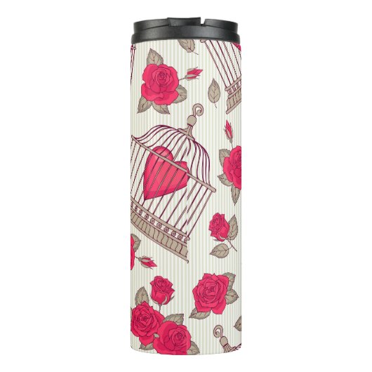 Muster der Rose für Vogelkäfige Thermosbecher (Rückseite)