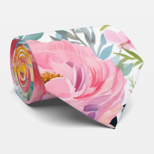 Muster der Rose in Rosa Krawatte (Gerollt)