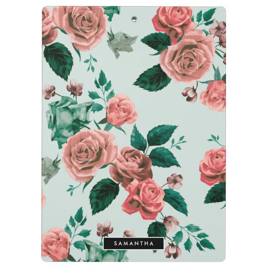 Muster der Rose Klemmbrett (Rückseite)