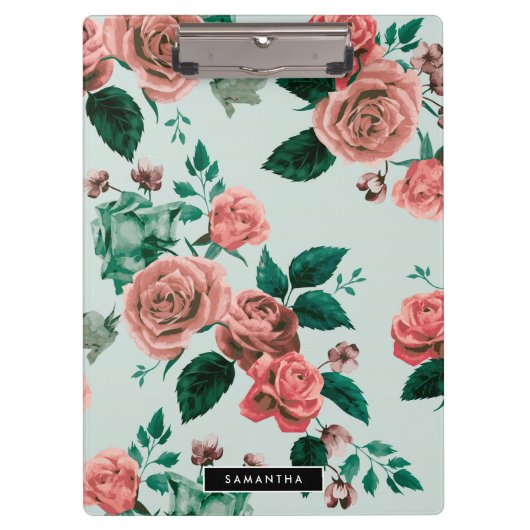 Muster der Rose Klemmbrett (Vorderseite)