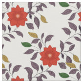 Muster der roten Blume | Chinoiserie Style Stoff (Nahaufnahme)