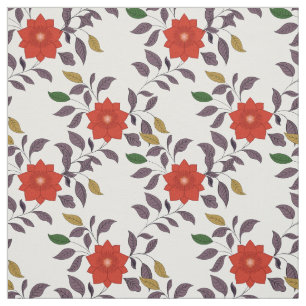 Muster der roten Blume   Chinoiserie Style Stoff