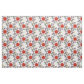 Muster der roten Blume | Chinoiserie Style Stoff (Fat Quarter (45,7 x 55,9 cm))