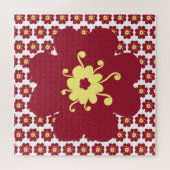 Muster der roten Blume frustrierend Puzzle (Horizontal)
