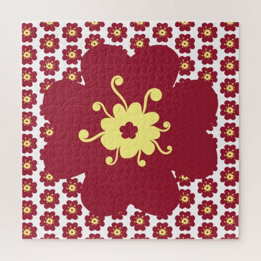Muster der roten Blume frustrierend Puzzle (Vertikal)