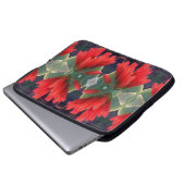 Muster der roten Blume Laptopschutzhülle (Vorne Knopf)