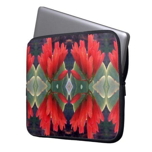 Muster der roten Blume Laptopschutzhülle (Vorderseite Links)