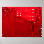 Muster der roten elektronischen Schaltung Poster (Vorne)