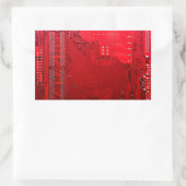 Muster der roten elektronischen Schaltung Rechteckiger Aufkleber (Tasche)