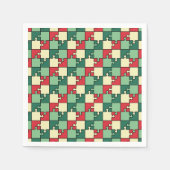 Muster der roten geometrischen Puzzleteile Serviette (Vorderseite)