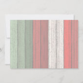 Muster der roten grünen Holzplanen Feiertagskarte (Rückseite)