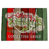 Muster der roten grünen Holzplanen Große Geschenktüte (Vorderseite)