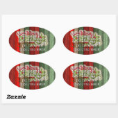 Muster der roten grünen Holzplanen Ovaler Aufkleber (Blatt)