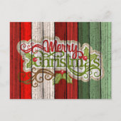 Muster der roten grünen Holzplanen Postkarte (Vorderseite)