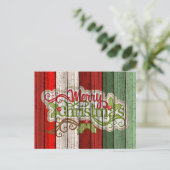 Muster der roten grünen Holzplanen Postkarte (Stehend Vorderseite)