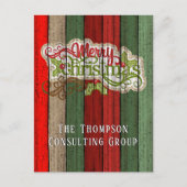 Muster der roten grünen Holzplanen Postkarte (Vorderseite)