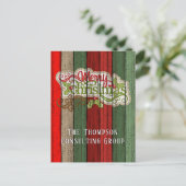 Muster der roten grünen Holzplanen Postkarte (Stehend Vorderseite)