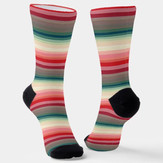 Muster der roten grünen Linie Socken (Gewinkelt)