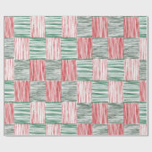 Muster der roten grünen Wasserfarben Muster 1 Foto Geschenkpapier (Flach)