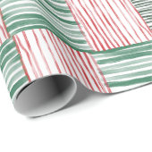 Muster der roten grünen Wasserfarben Muster 1 Foto Geschenkpapier (Rolleneckpunkt)