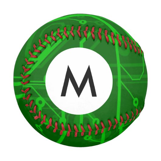 Muster der roten Leiterkarte für Monogramm Baseball (Vorderseite Links)