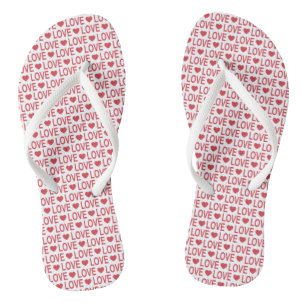 Muster der roten Liebe Flip Flops Badesandalen