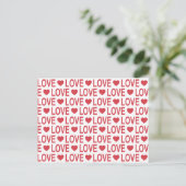 Muster der roten Liebe Postkarte (Stehend Vorderseite)