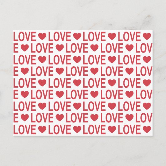 Muster der roten Liebe Postkarte (Vorderseite)