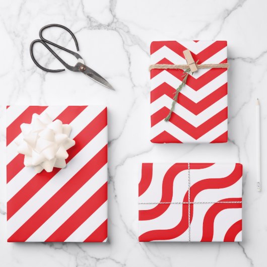 Muster der roten Linie Geschenkpapier Set (Vorderseite)