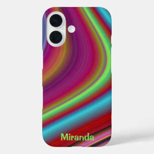 Muster der roten Multicolor-Linie iPhone 16 Hülle