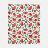 Muster der roten Pappchen Fleecedecke (Vorderseite)