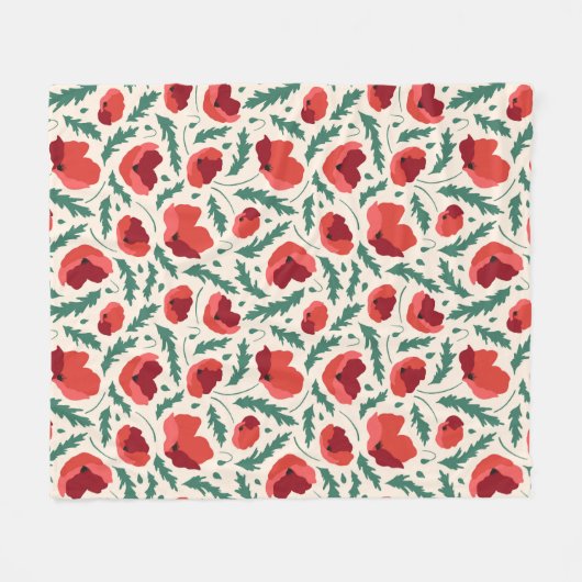 Muster der roten Pappchen Fleecedecke (Vorderseite (Horizontal))